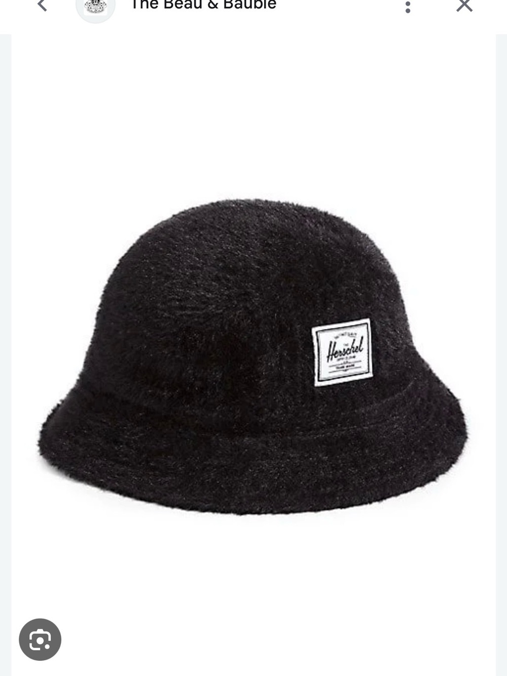 Herschel Henderson Faux Mohair Bucket Hat Black L/XL NWT